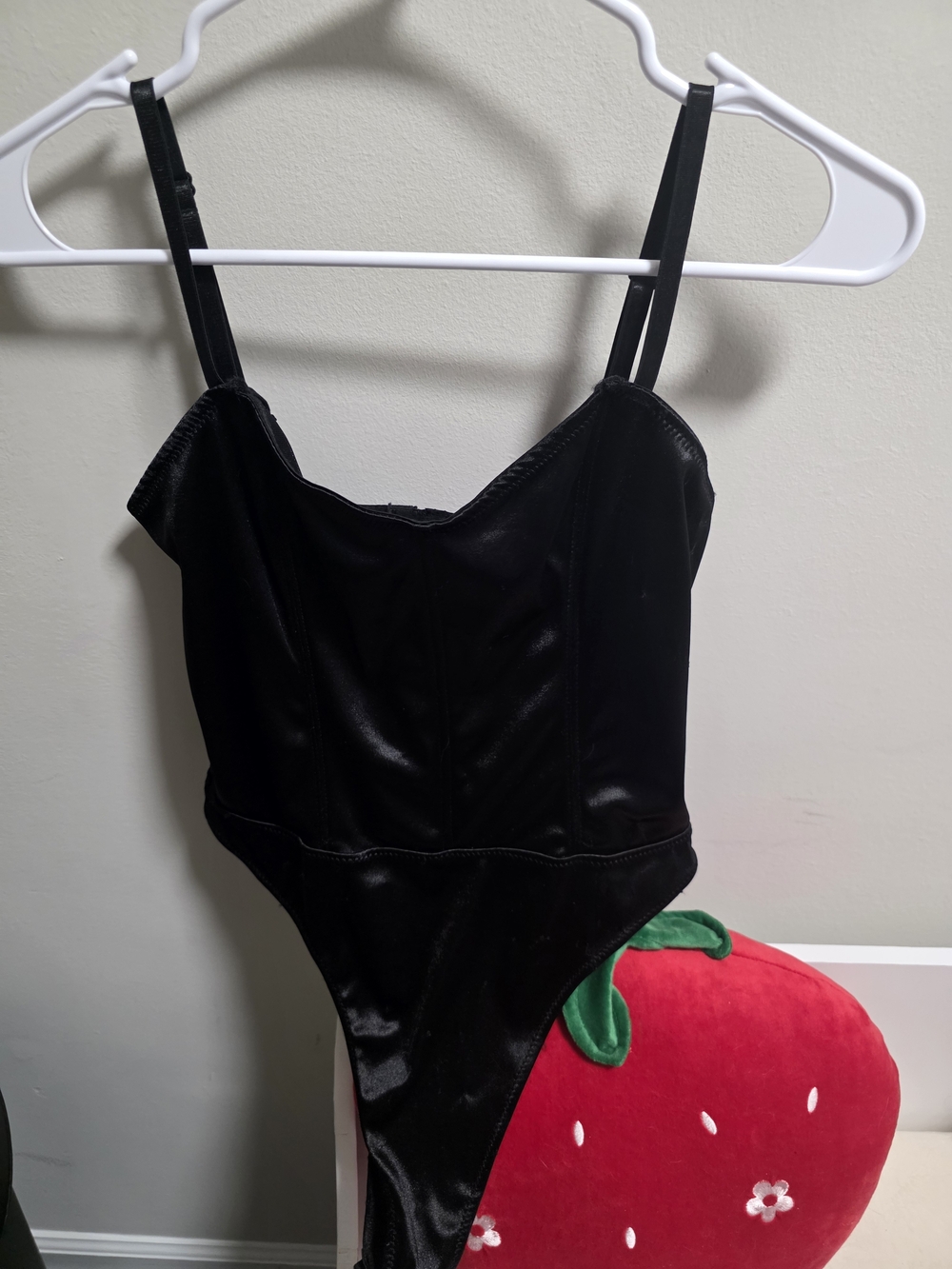 Forever 21 Black Satin Corset Bodysuit